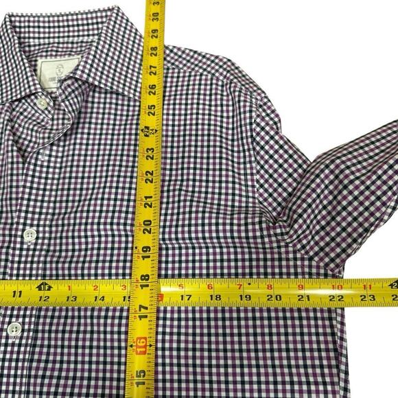 Todd Snyder gingham Check Button Shirt 16 32/33 Mens White Purple Preppy - Picture 7 of 8